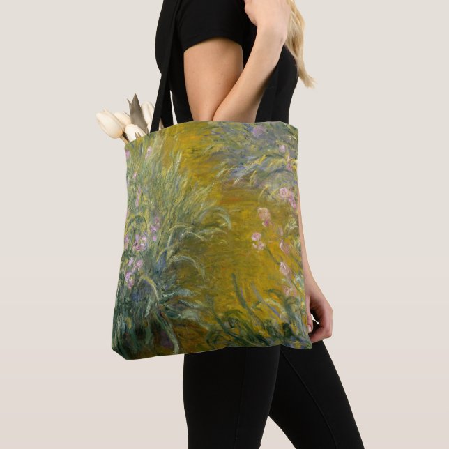Claude Monet | Path through the Irises Tote Bag (Close Up)