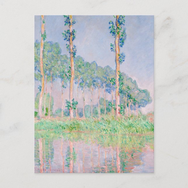 Claude Monet Poplars Pink Effect 1891 Famous Paint Postcard (Front)