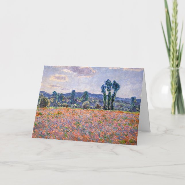 Claude Monet - Poppy Field 1890 (Giverny) Card (Front)
