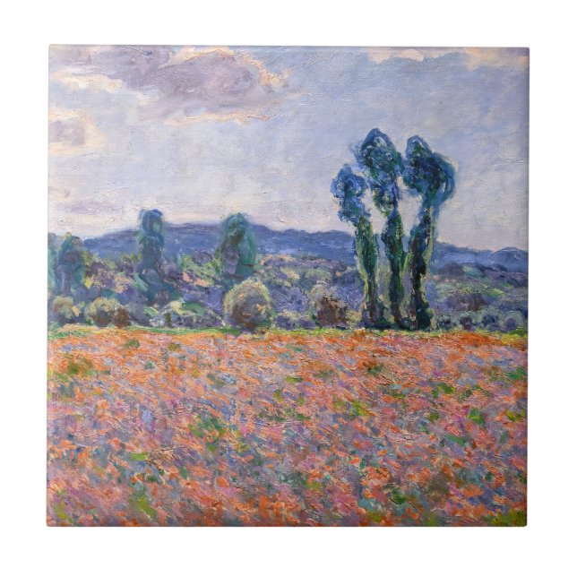Claude Monet - Poppy Field 1890 (Giverny) Ceramic Tile (Front)