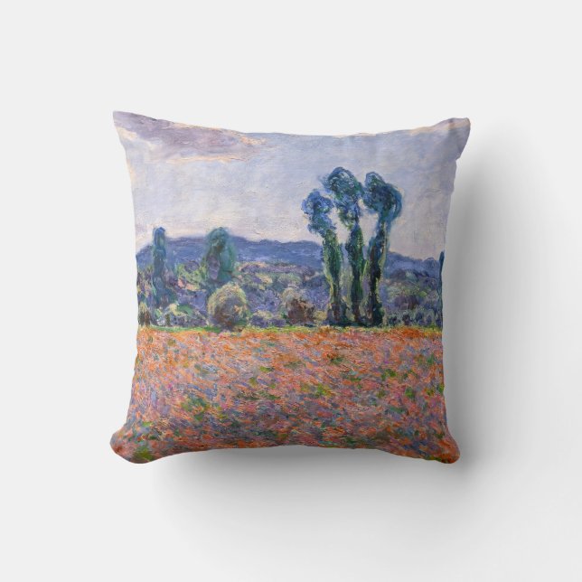 Claude Monet - Poppy Field 1890 (Giverny) Cushion (Front)