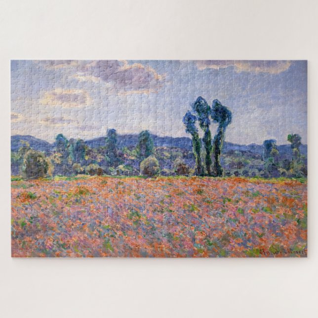 Claude Monet - Poppy Field 1890 (Giverny) Jigsaw Puzzle (Horizontal)
