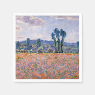 Claude Monet - Poppy Field 1890 (Giverny) Napkin