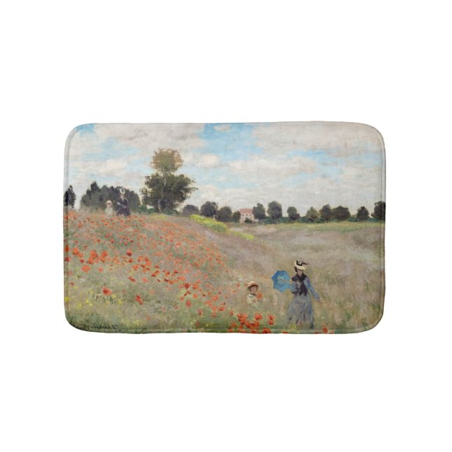 Claude Monet - Poppy Field Bath Mat (Front)