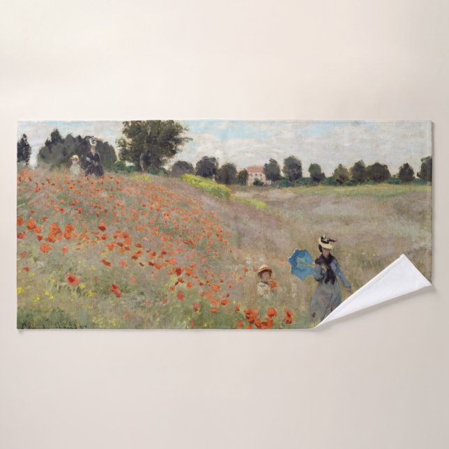 Claude Monet - Poppy Field Bath Towel Set (Bath Towel)
