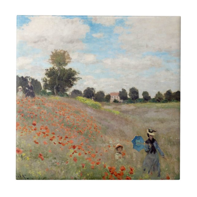 Claude Monet - Poppy Field Ceramic Tile (Front)