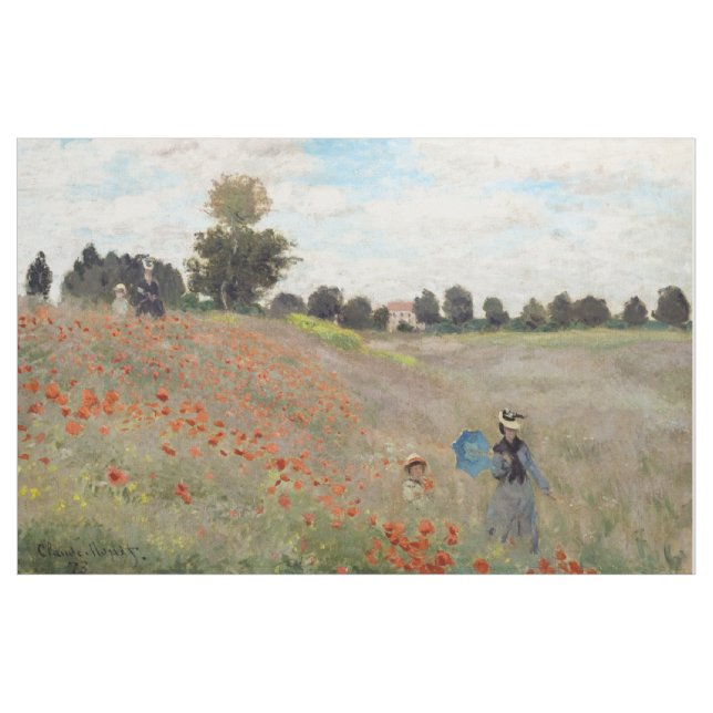 Claude Monet - Poppy Field Fabric (Yard)