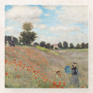 Claude Monet - Poppy Field Glass Coaster