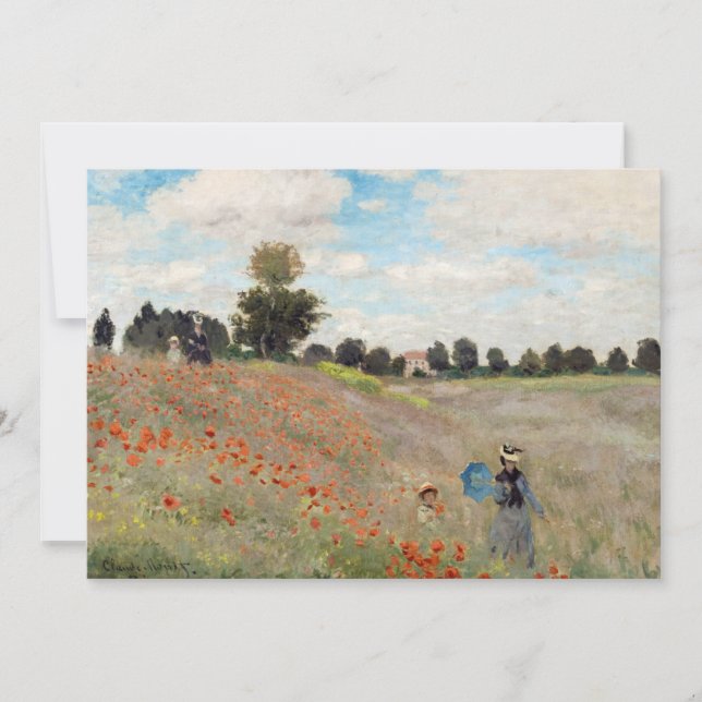 Claude Monet - Poppy Field Invitation (Front)