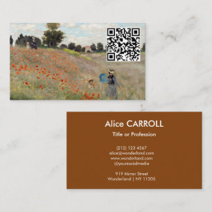 Claude Monet - Poppy Field - QR Code Business Card