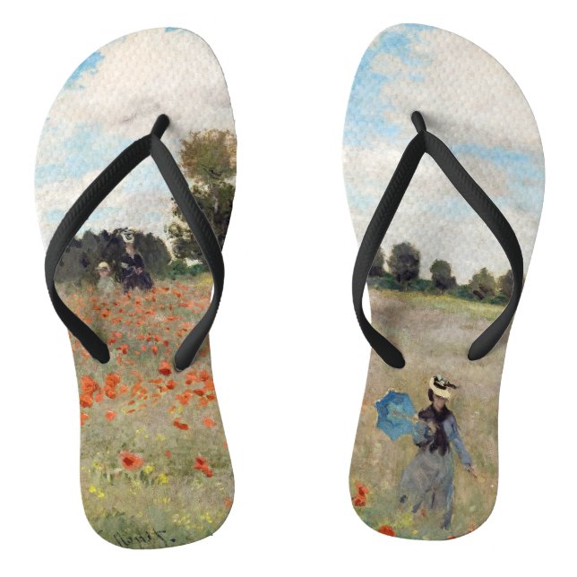 Claude Monet - Poppy Field Thongs (Footbed)