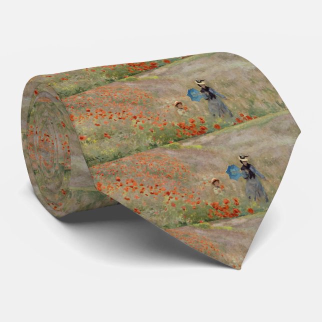 Claude Monet - Poppy Field Tie (Rolled)
