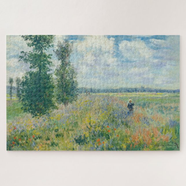Claude Monet - Poppy Fields near Argenteuil (1875) Jigsaw Puzzle (Horizontal)