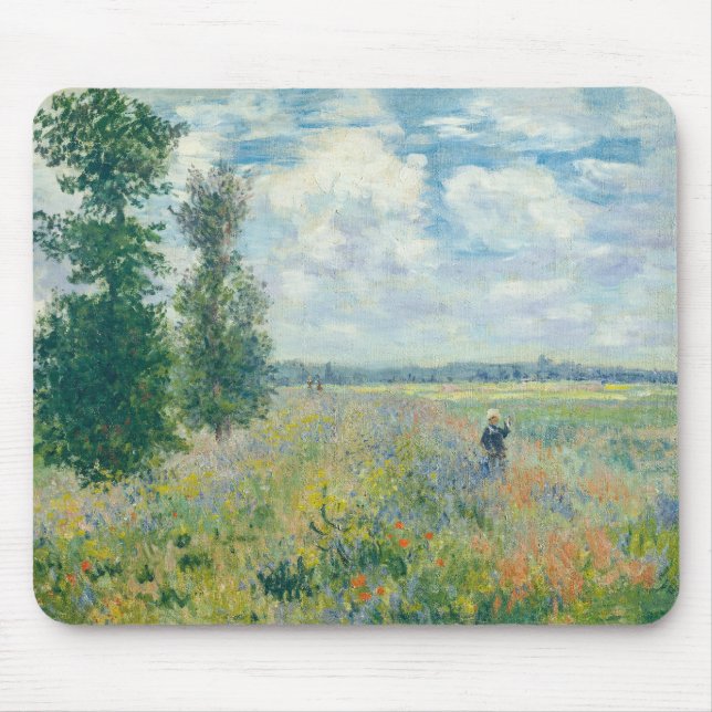 Claude Monet - Poppy Fields near Argenteuil (1875) Mouse Pad (Front)