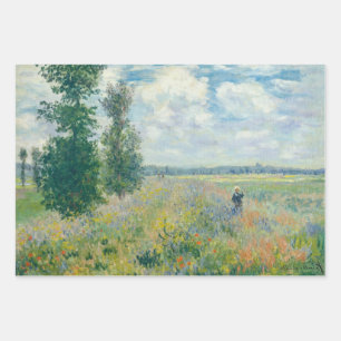 Claude Monet - Poppy Fields near Argenteuil (1875) Wrapping Paper Sheet