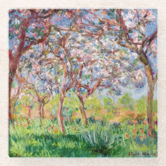 Claude Monet | Printemps a Giverny, 1903 Glass Coaster (Front)