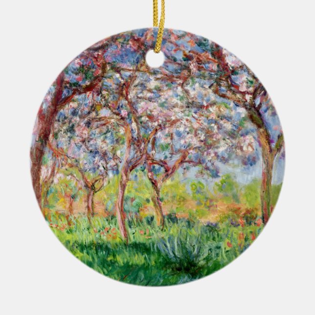 Claude Monet | Printemps a Giverny Ceramic Tree Decoration (Front)