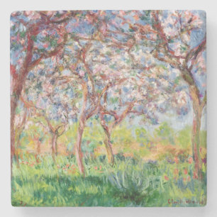 Claude Monet Printemps a Giverny Stone Coaster