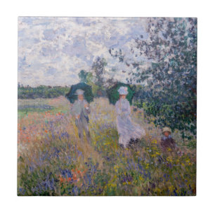 Claude Monet - Promenade near Argenteuil Ceramic Tile