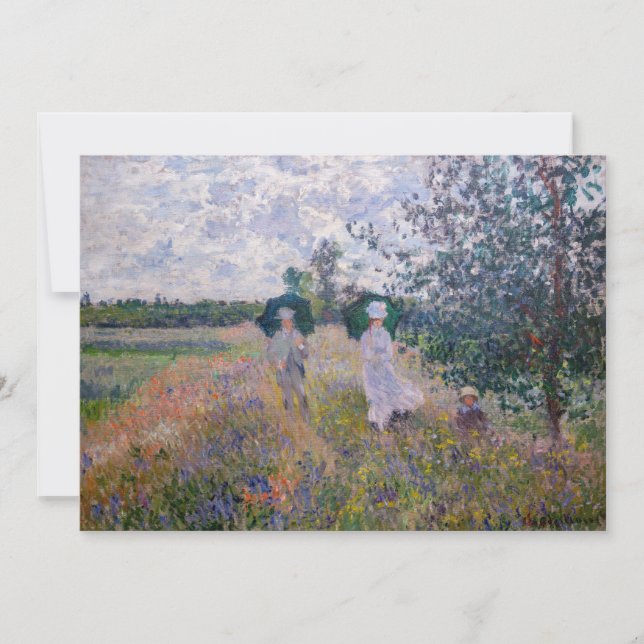 Claude Monet - Promenade near Argenteuil Invitation (Front)