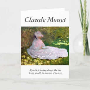 Claude Monet Reading Woman Springtime Artist Quote Card
