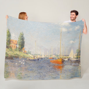 Claude Monet. Red Boats, Argenteuil Fleece Blanket