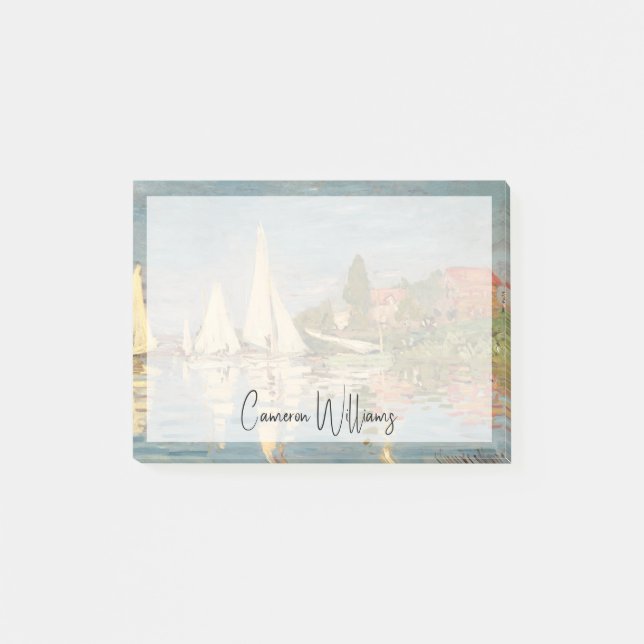 Claude Monet | Regatta at Argenteuil, c.1872 Post-it Notes (Front)