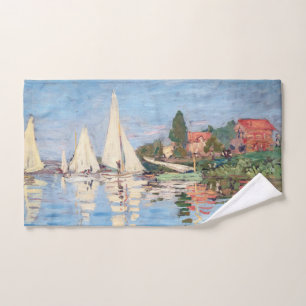Claude Monet - Regattas at Argenteuil Bath Towel Set