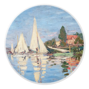 Claude Monet - Regattas at Argenteuil Ceramic Knob