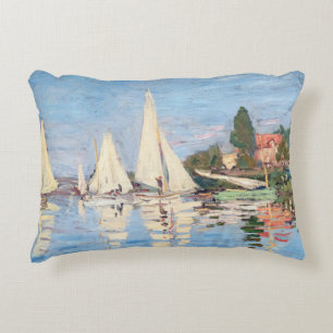 Claude Monet - Regattas at Argenteuil Decorative Cushion