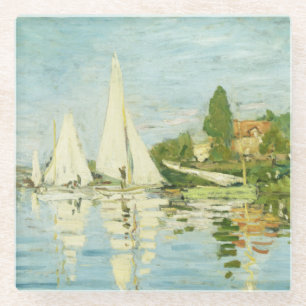 Claude Monet. Regattas at Argenteuil Glass Coaster