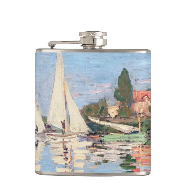 Claude Monet - Regattas at Argenteuil Hip Flask (Front)