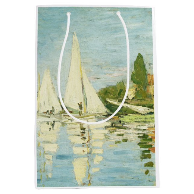 Claude Monet. Regattas at Argenteuil     Medium Gift Bag (Front)
