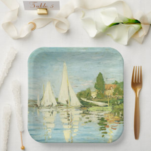 Claude Monet. Regattas at Argenteuil Paper Plate