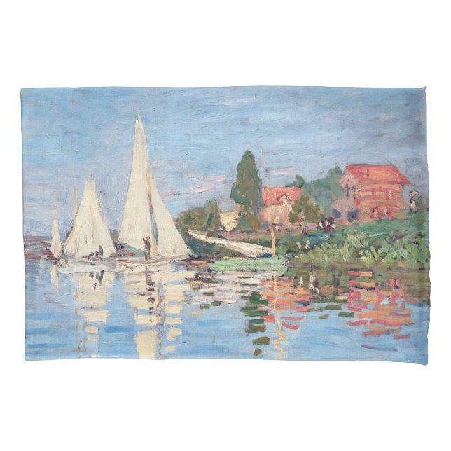 Claude Monet - Regattas at Argenteuil Pillowcase (Front)
