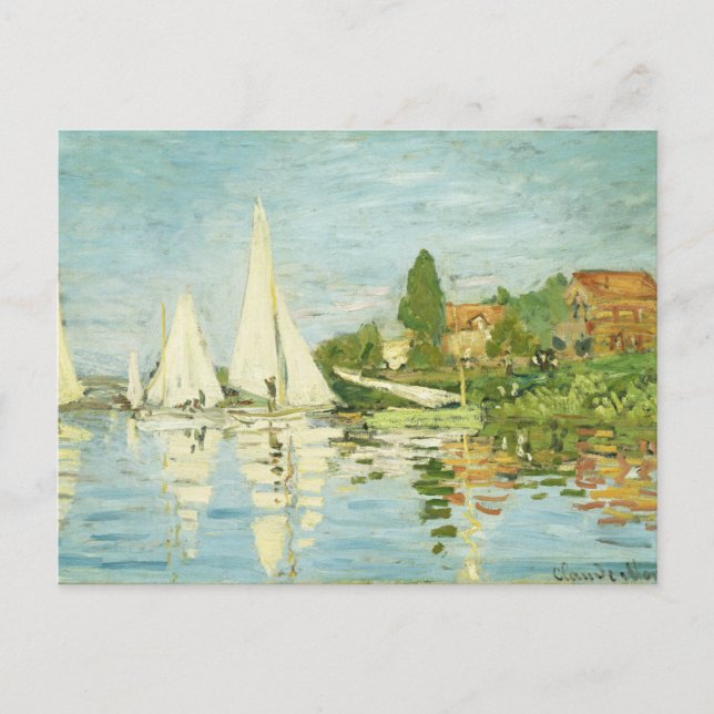 Claude Monet. Regattas at Argenteuil  Postcard (Front)