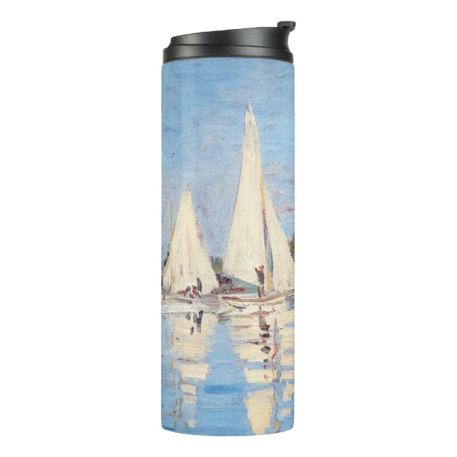 Claude Monet - Regattas at Argenteuil Thermal Tumbler (Rotated Left)