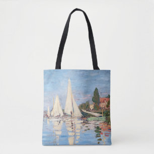 Claude Monet - Regattas at Argenteuil Tote Bag