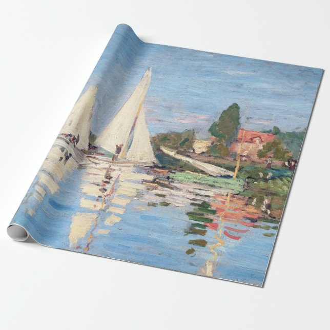 Claude Monet - Regattas at Argenteuil Wrapping Paper (Unrolled)