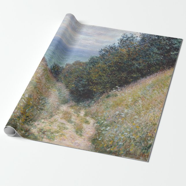 Claude Monet Road at La Cavée, Pourville Wrapping Paper (Unrolled)