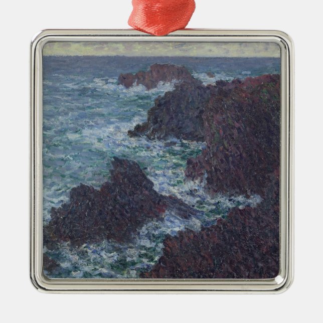 Claude Monet | Rocks at Belle-Ile, the Wild Coast Metal Ornament (Front)