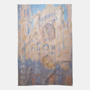 Claude Monet - Rouen Cathedral at sunset Tea Towel