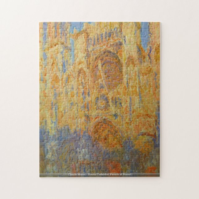 Claude Monet - Rouen Cathedral Facade at Sunset Jigsaw Puzzle (Vertical)