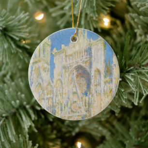 Claude Monet Rouen Cathedral Portal Morning Light Ceramic Ornament