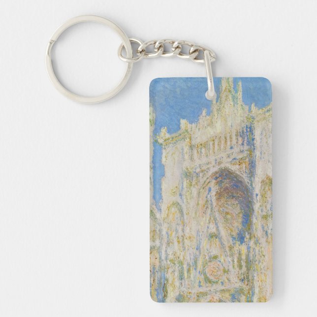 Claude Monet Rouen Cathedral Portal Morning Light Key Ring (Front)