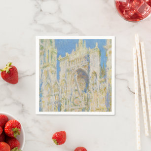 Claude Monet Rouen Cathedral Portal Morning Light Napkin