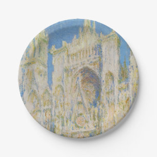 Claude Monet Rouen Cathedral Portal Morning Light Paper Plate