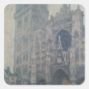 Claude Monet   Rouen Cathedral, West Portal Square Sticker
