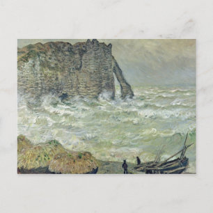 Claude Monet Rough Sea at Etretat, 1883 Postcard