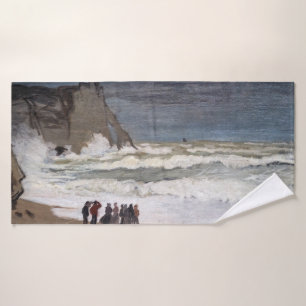 Claude Monet - Rough Sea at Etretat Bath Towel Set